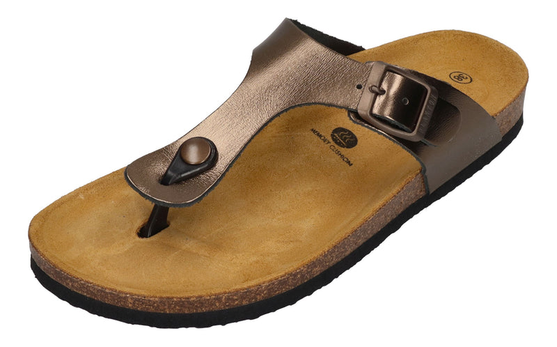 PLAKTON Damenschuhe Zehentrenner - BOLERO 181671 - bronce