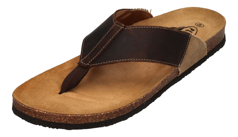 PLAKTON Herrenschuhe Zehentrenner BORNEO 175531- marron