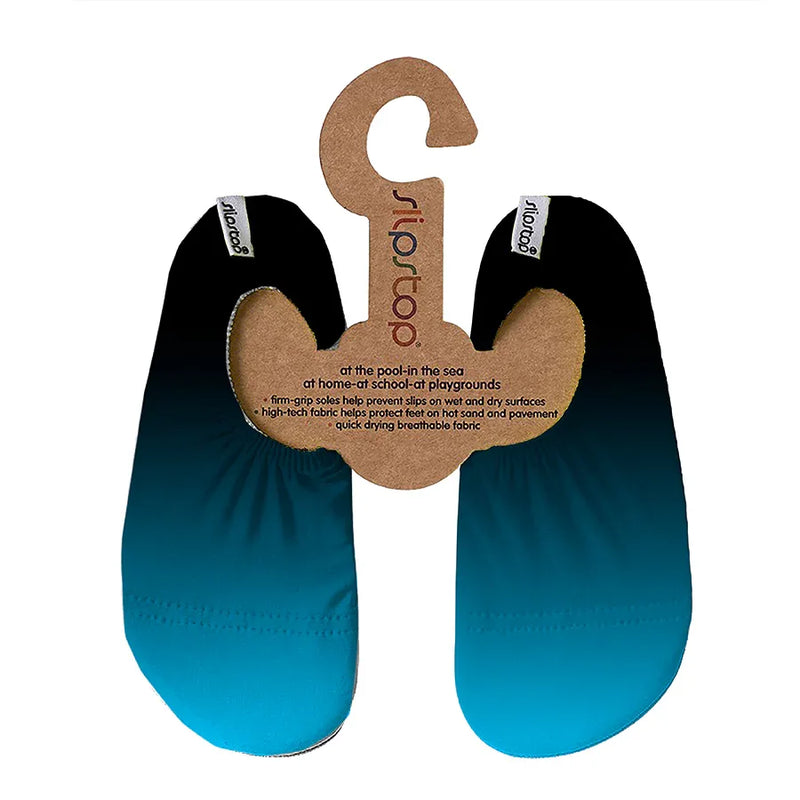 SLIPSTOP Kinder Hausschuhe Badeschuhe Pedro Farbverlauf blau