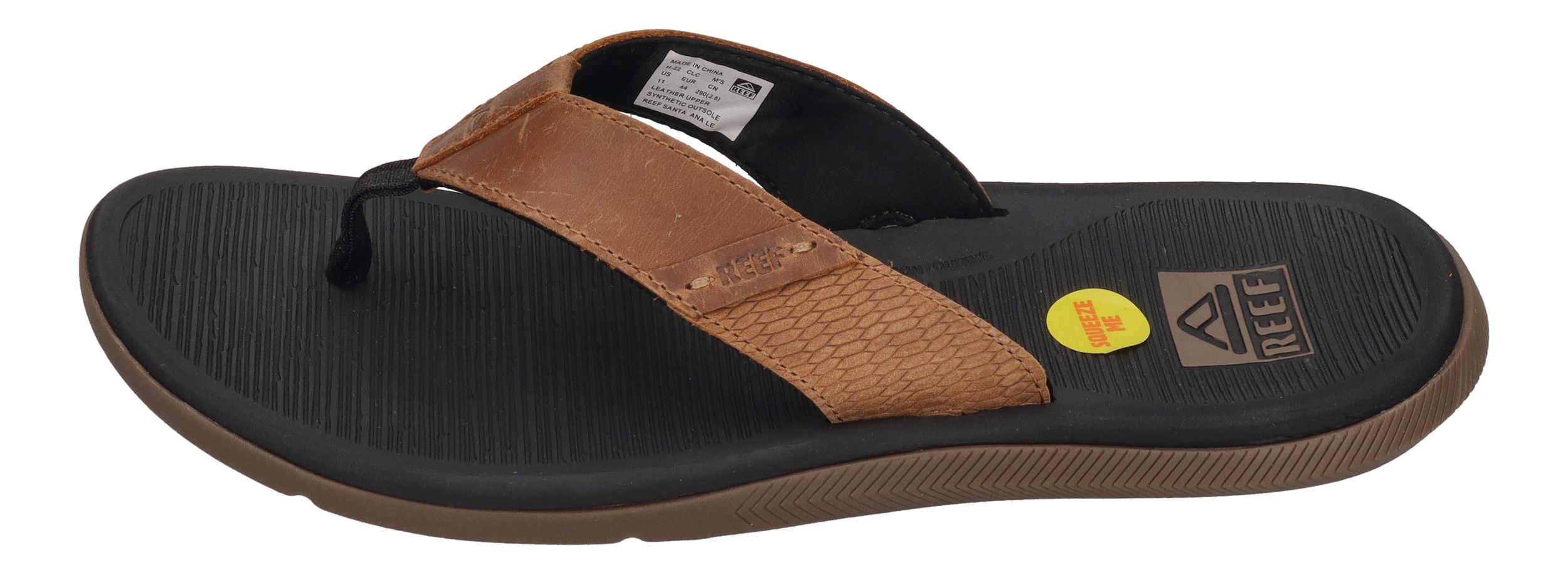 REEF Herrenschuhe Zehentrenner - SANTA ANA - black and tan