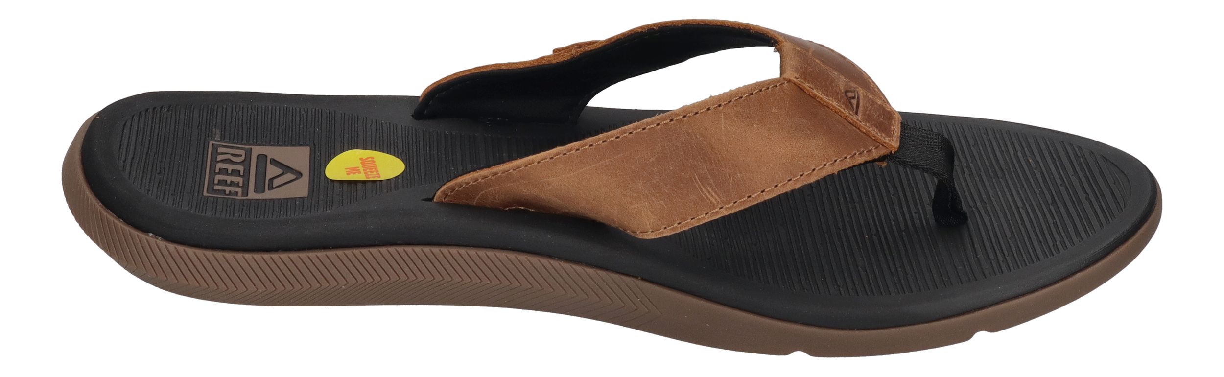 REEF Herrenschuhe Zehentrenner - SANTA ANA - black and tan