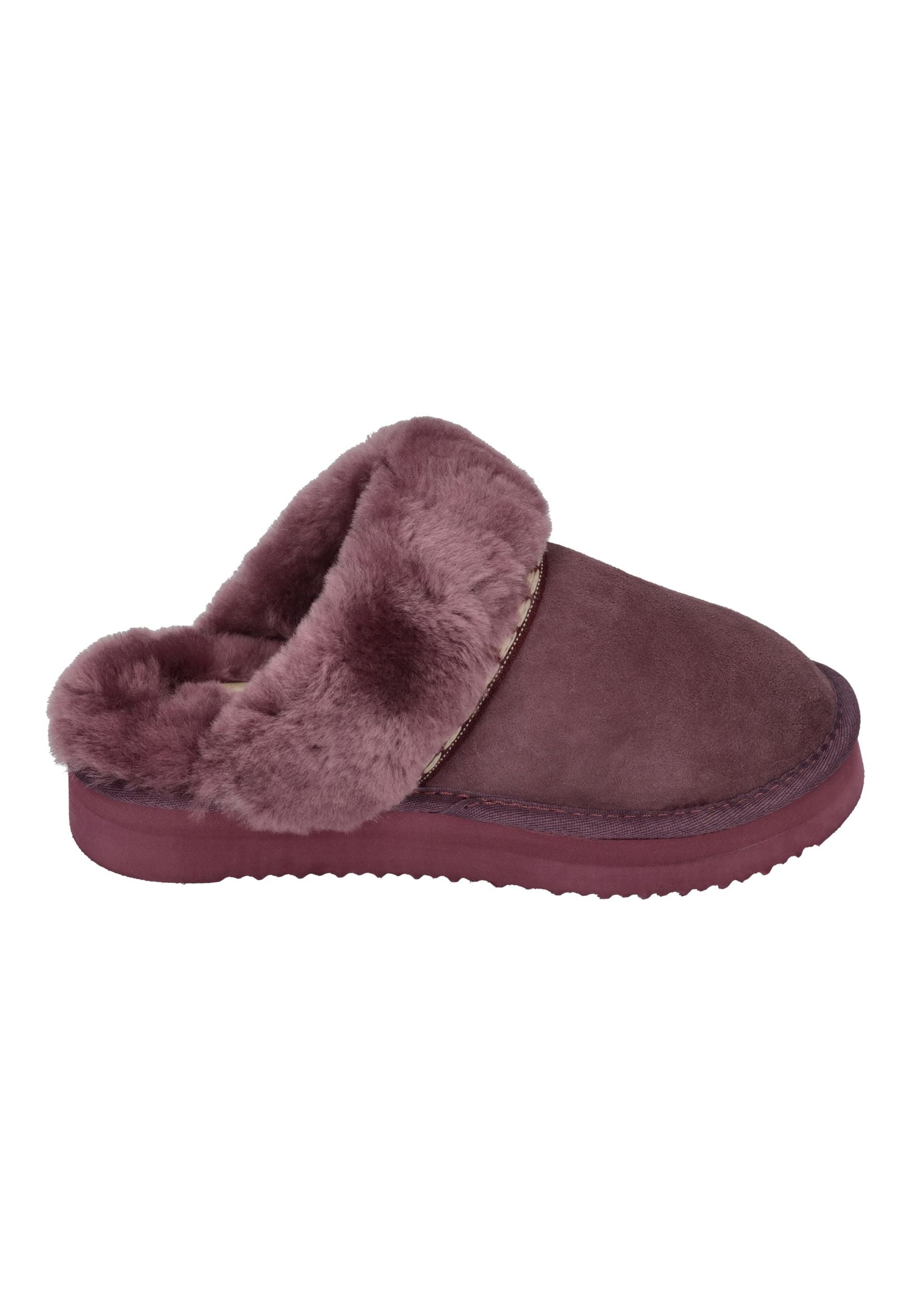 ROHDE Damen Lammfell Hausschuhe - GENOVA 7080 Brombeere