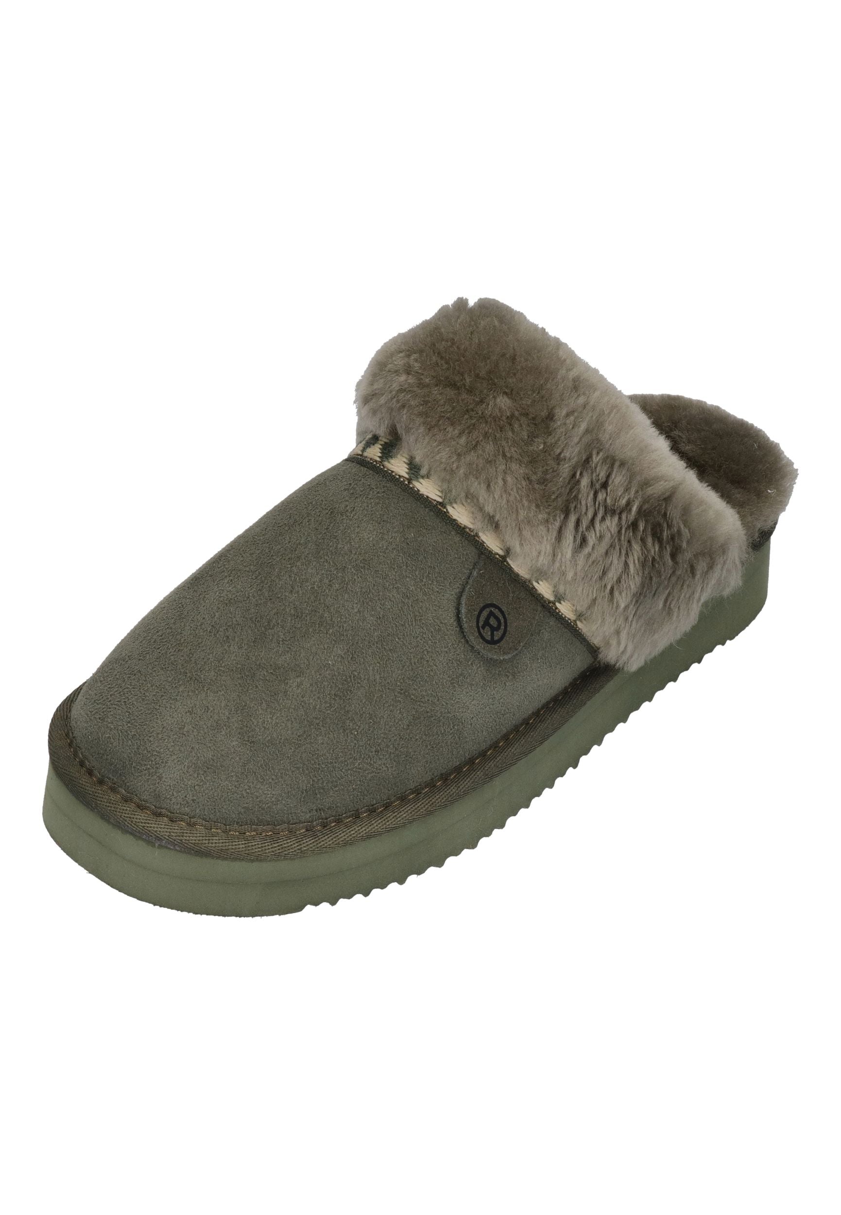 ROHDE Damen Lammfell Hausschuhe - GENOVA 7080 Olive
