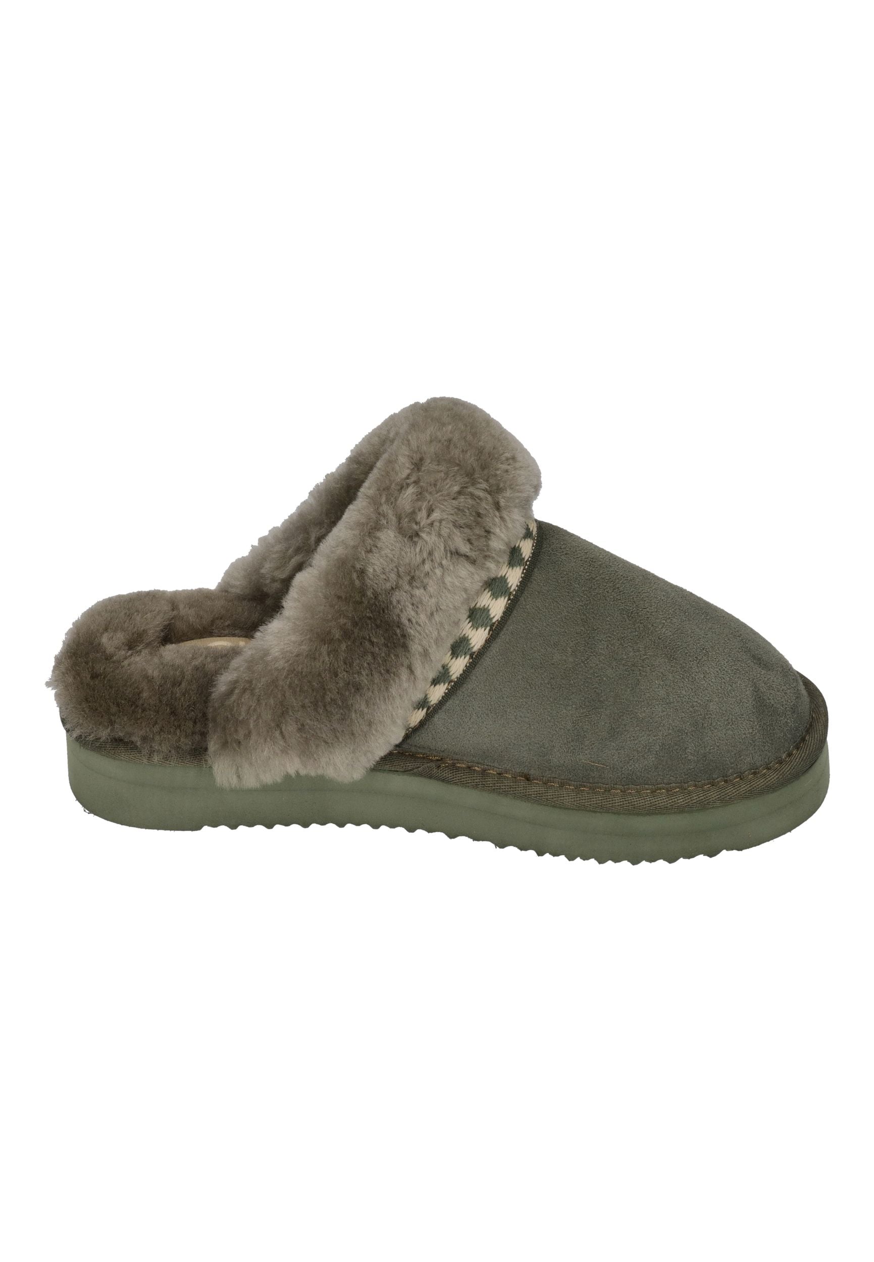 ROHDE Damen Lammfell Hausschuhe - GENOVA 7080 Olive