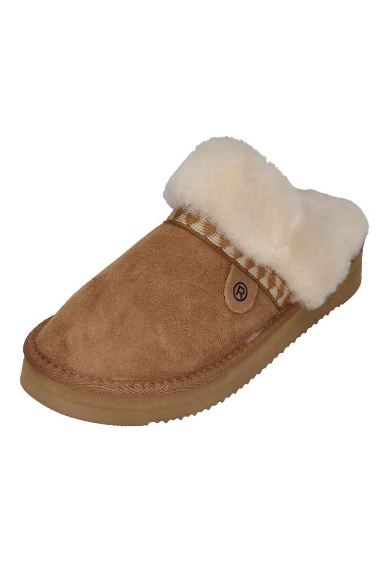 ROHDE Damen Lammfell Hausschuhe - GENOVA 7080 cuoio