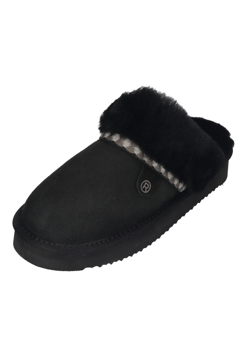 ROHDE Damen Lammfell Hausschuhe - GENOVA 7080 schwarz