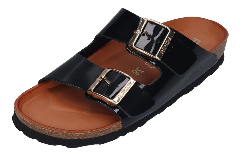 ROHDE Damenschuhe - Pantoletten ALBA 5636 Schwarz Lack