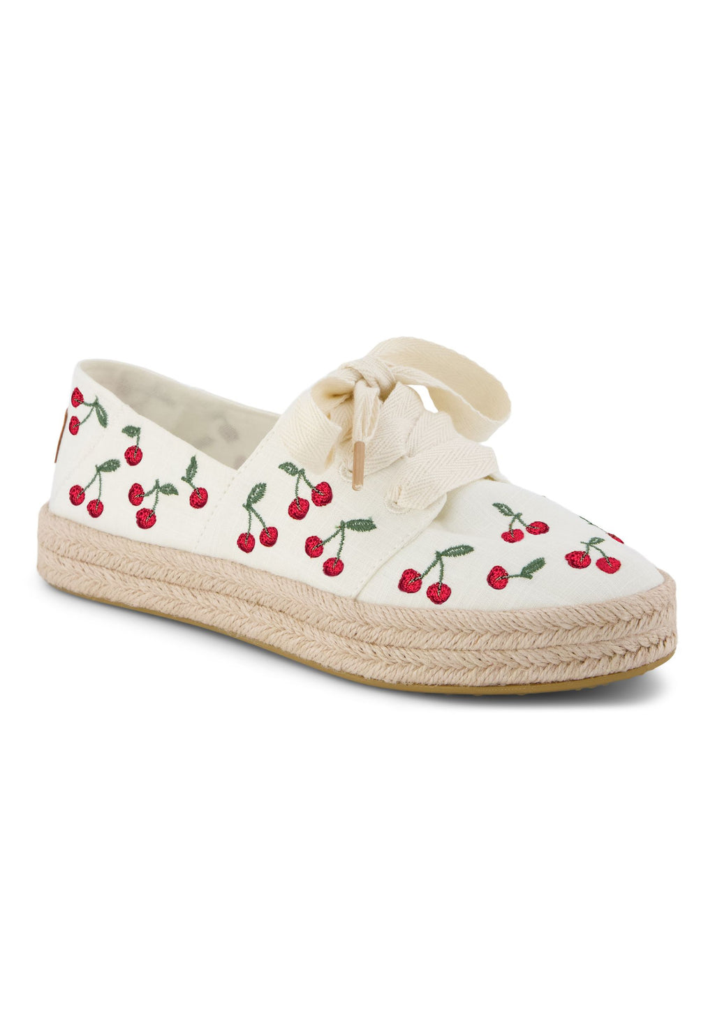 TOMS Damen Espadrilles CAROLINA LACE UP 10023260 egret cherry embroidery