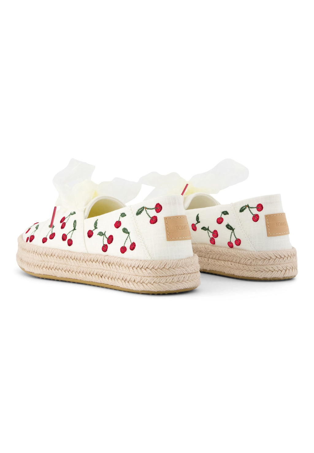 TOMS Damen Espadrilles CAROLINA LACE UP 10023260 egret cherry embroidery