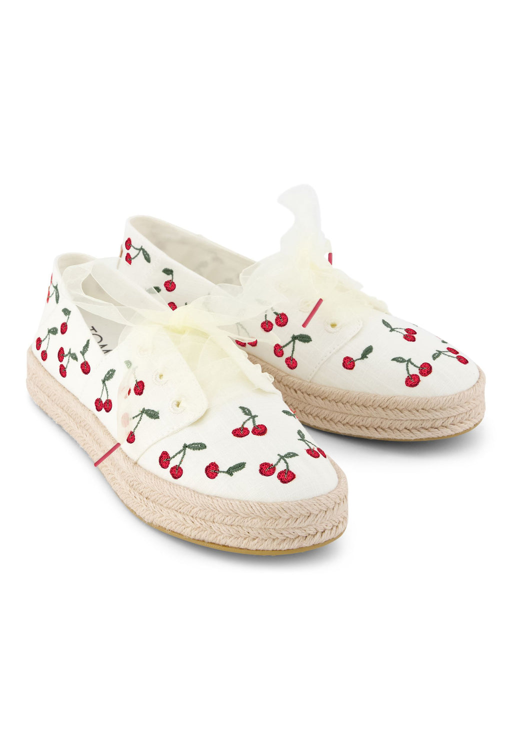 TOMS Damen Espadrilles CAROLINA LACE UP 10023260 egret cherry embroidery