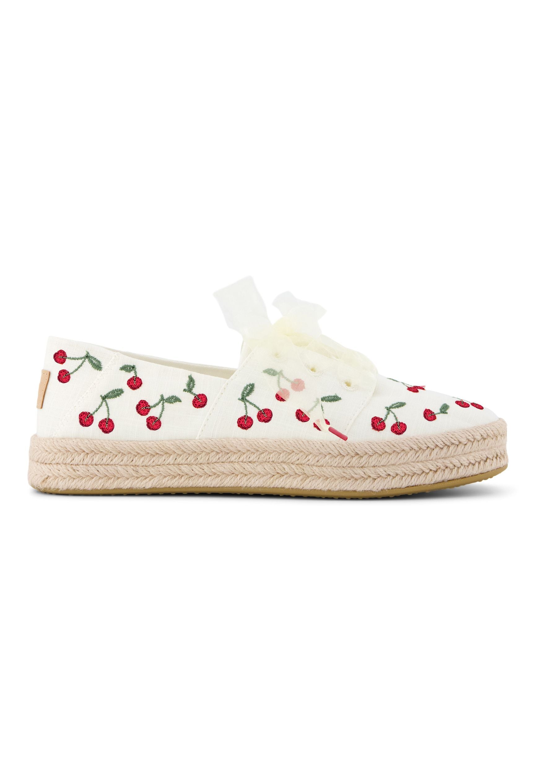 TOMS Damen Espadrilles CAROLINA LACE UP 10023260 egret cherry embroidery
