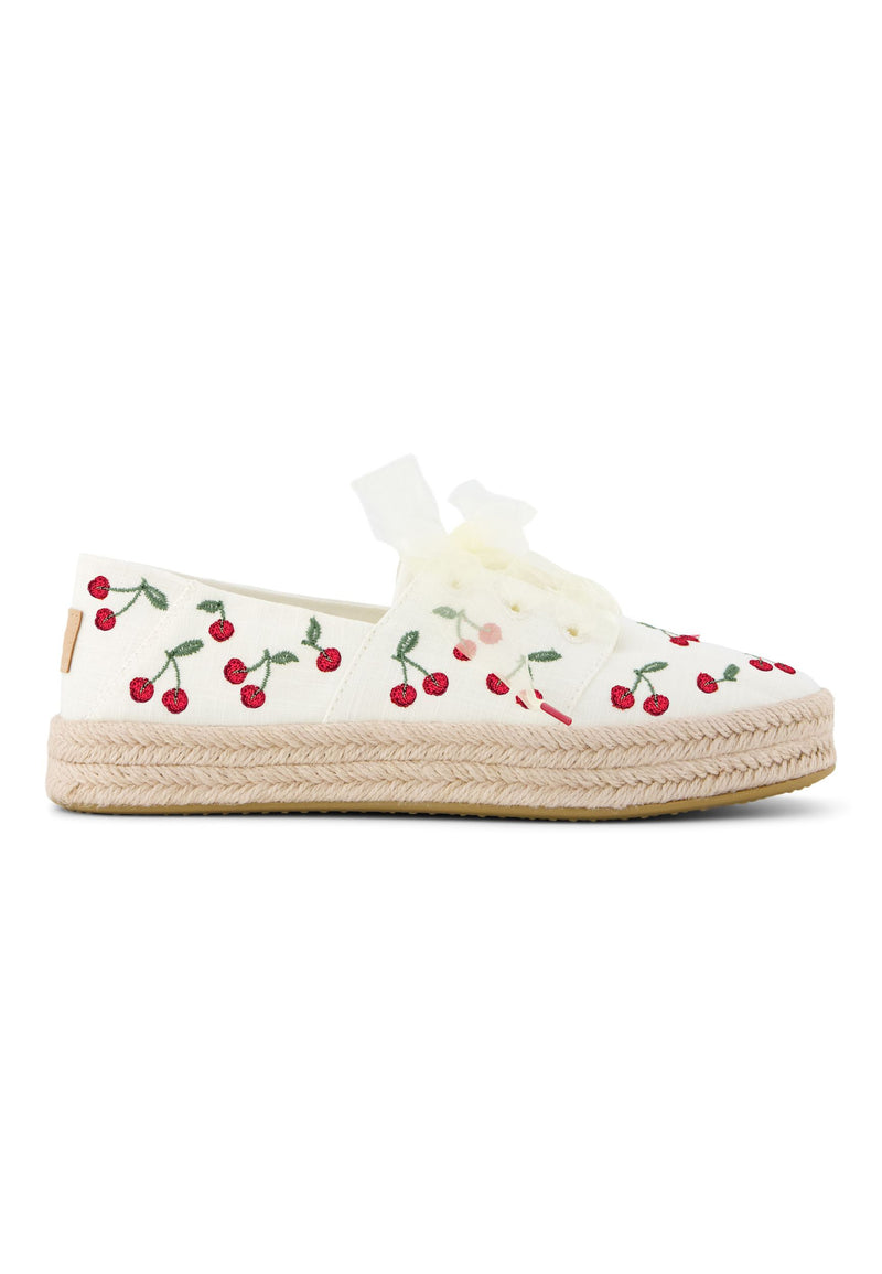 TOMS Damen Espadrilles CAROLINA LACE UP 10023260 egret cherry embroidery