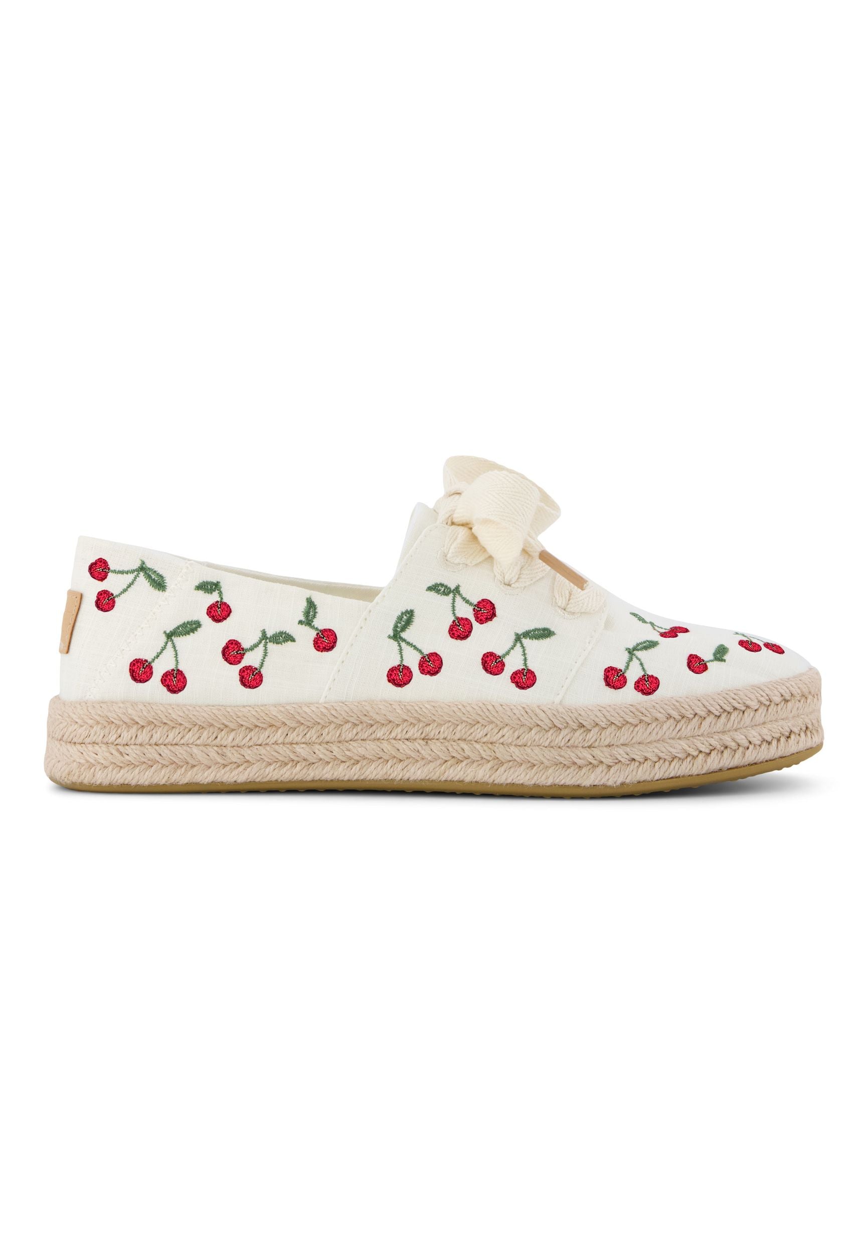 TOMS Damen Espadrilles CAROLINA LACE UP 10023260 egret cherry embroidery