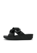 FITFLOP Damen Pantoletten LULU FLOWER CROSS SLIDES black