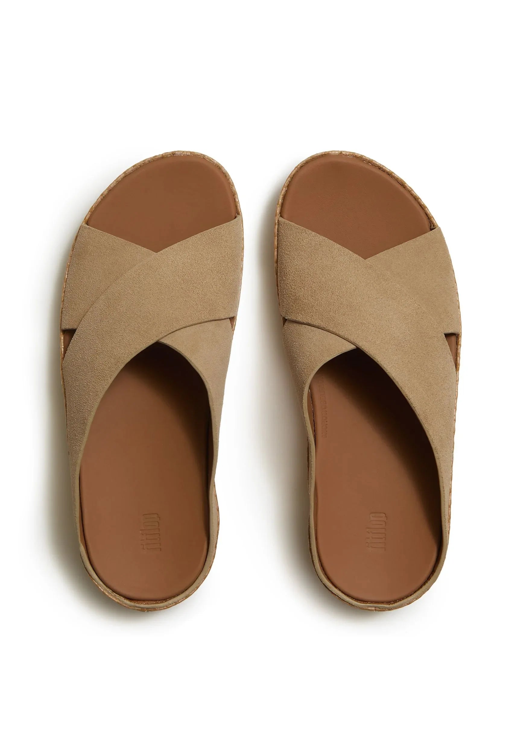 FITFLOP Damen Pantoletten LULU LUX GRAPHIC-WEAVE SUEDE CROSS cappuccino