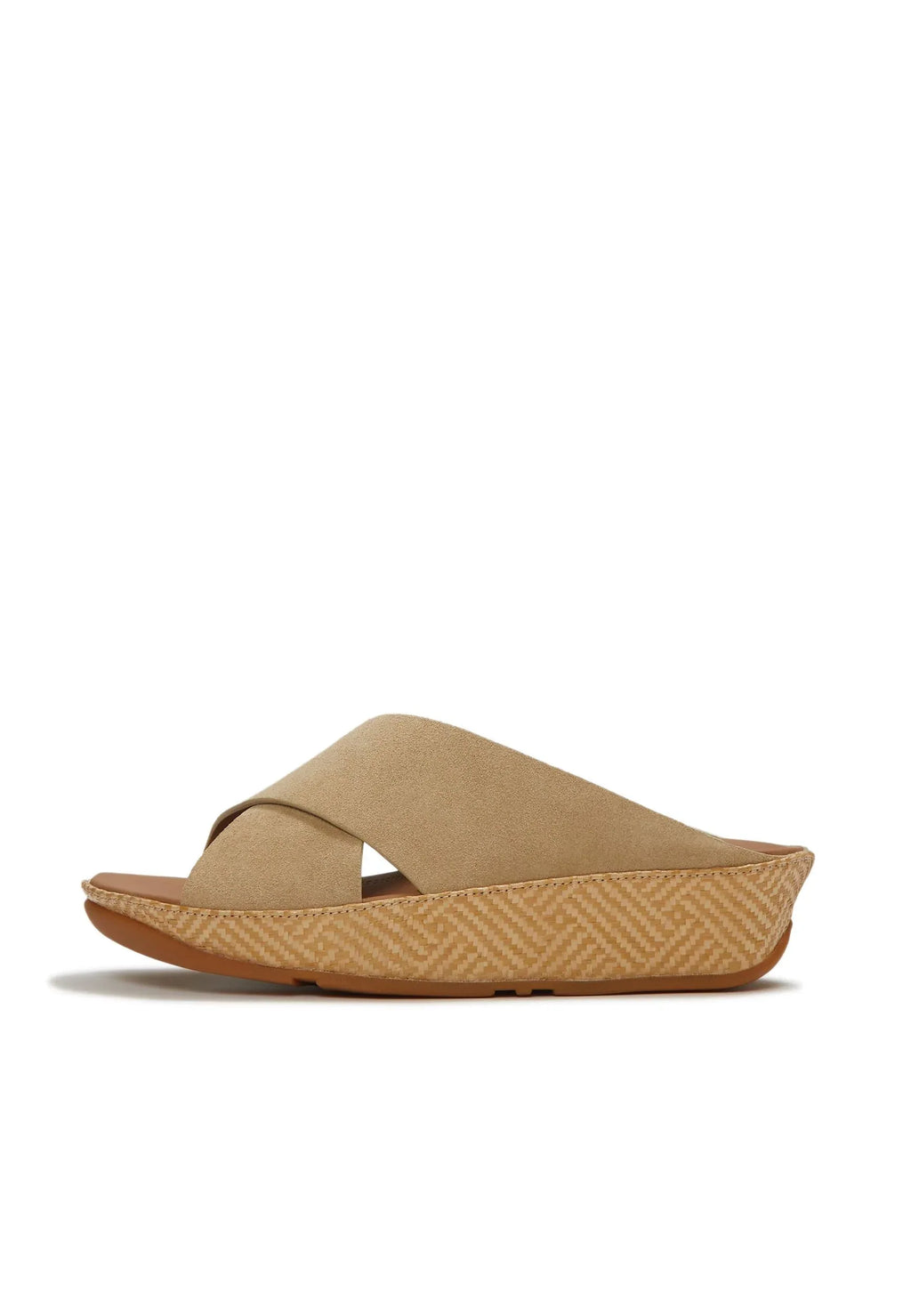 FITFLOP Damen Pantoletten LULU LUX GRAPHIC-WEAVE SUEDE CROSS cappuccino