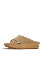 FITFLOP Damen Pantoletten LULU LUX GRAPHIC-WEAVE SUEDE CROSS cappuccino