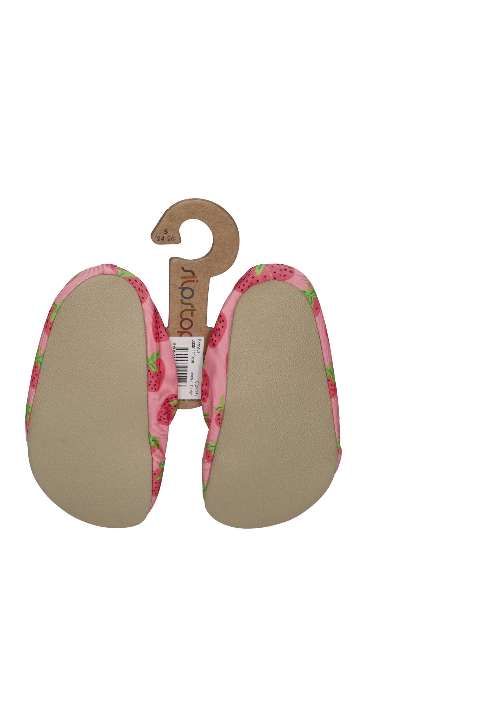 SLIPSTOP Kinder Hausschuhe Badeschuhe BERRYFULL Erdbeeren Rosa