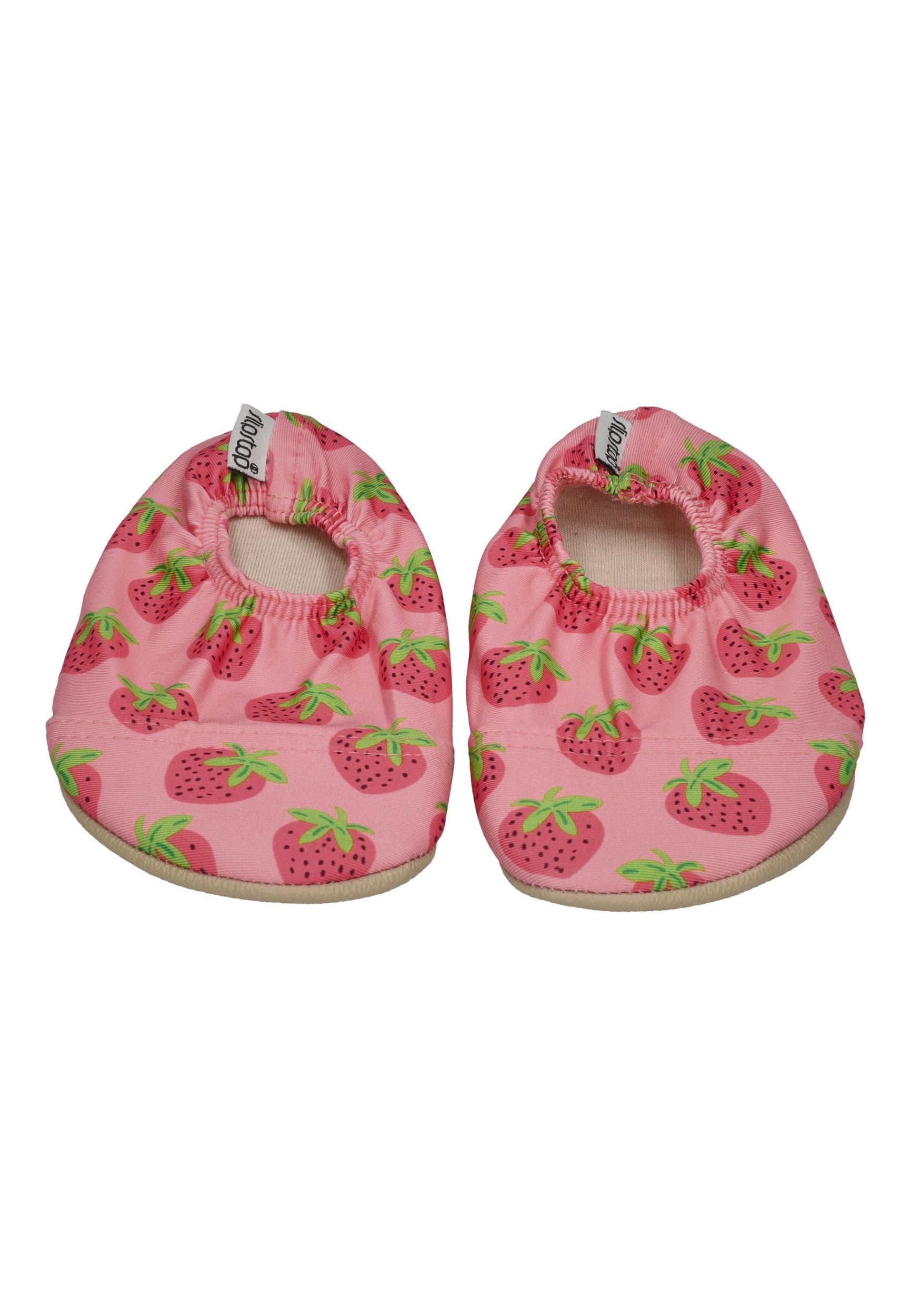 SLIPSTOP Kinder Hausschuhe Badeschuhe BERRYFULL Erdbeeren Rosa