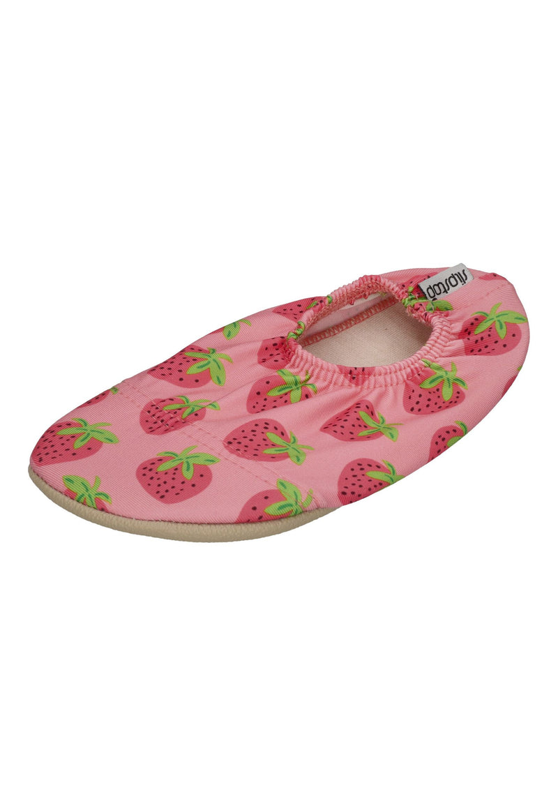 SLIPSTOP Kinder Hausschuhe Badeschuhe BERRYFULL Erdbeeren Rosa