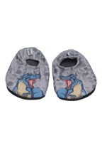 SLIPSTOP Kinder Hausschuhe Badeschuhe GOLIATH T-Rex Grau