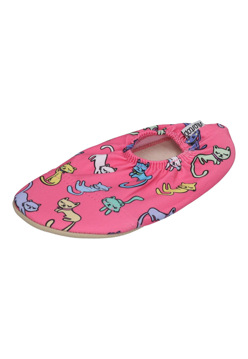 SLIPSTOP Kinder Hausschuhe Badeschuhe KITTIES Katzen Pink
