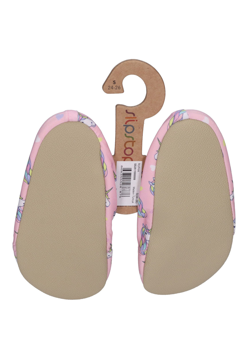 SLIPSTOP Kinder Hausschuhe Badeschuhe MYTHOS Einhörner hellrosa