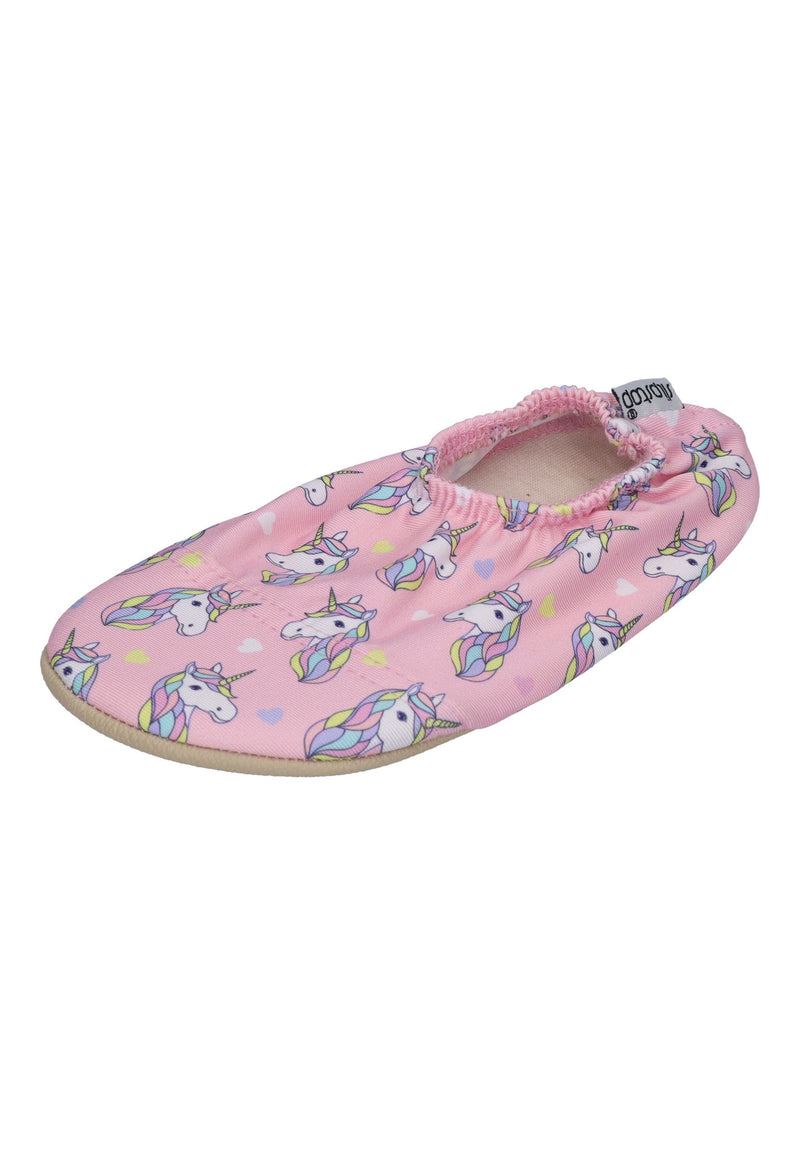 SLIPSTOP Kinder Hausschuhe Badeschuhe MYTHOS Einhörner hellrosa