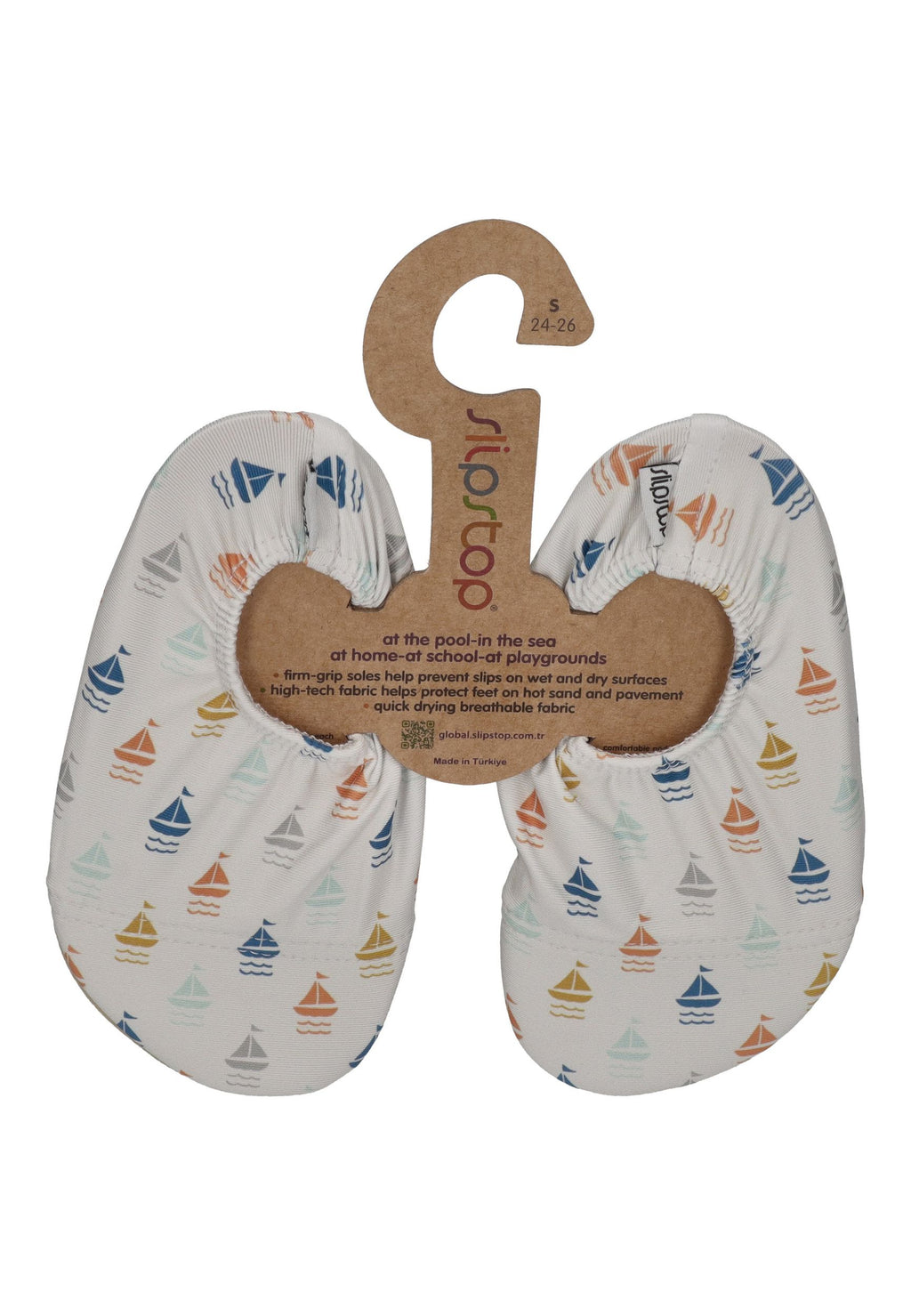 SLIPSTOP Kinder Hausschuhe Badeschuhe NAVIGATOR Schiffe Weiß - Bild 2