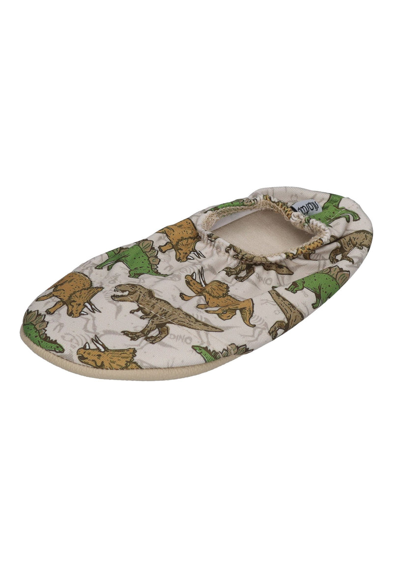 SLIPSTOP Kinder Hausschuhe Badeschuhe PALEOS Dinosaurier Beige