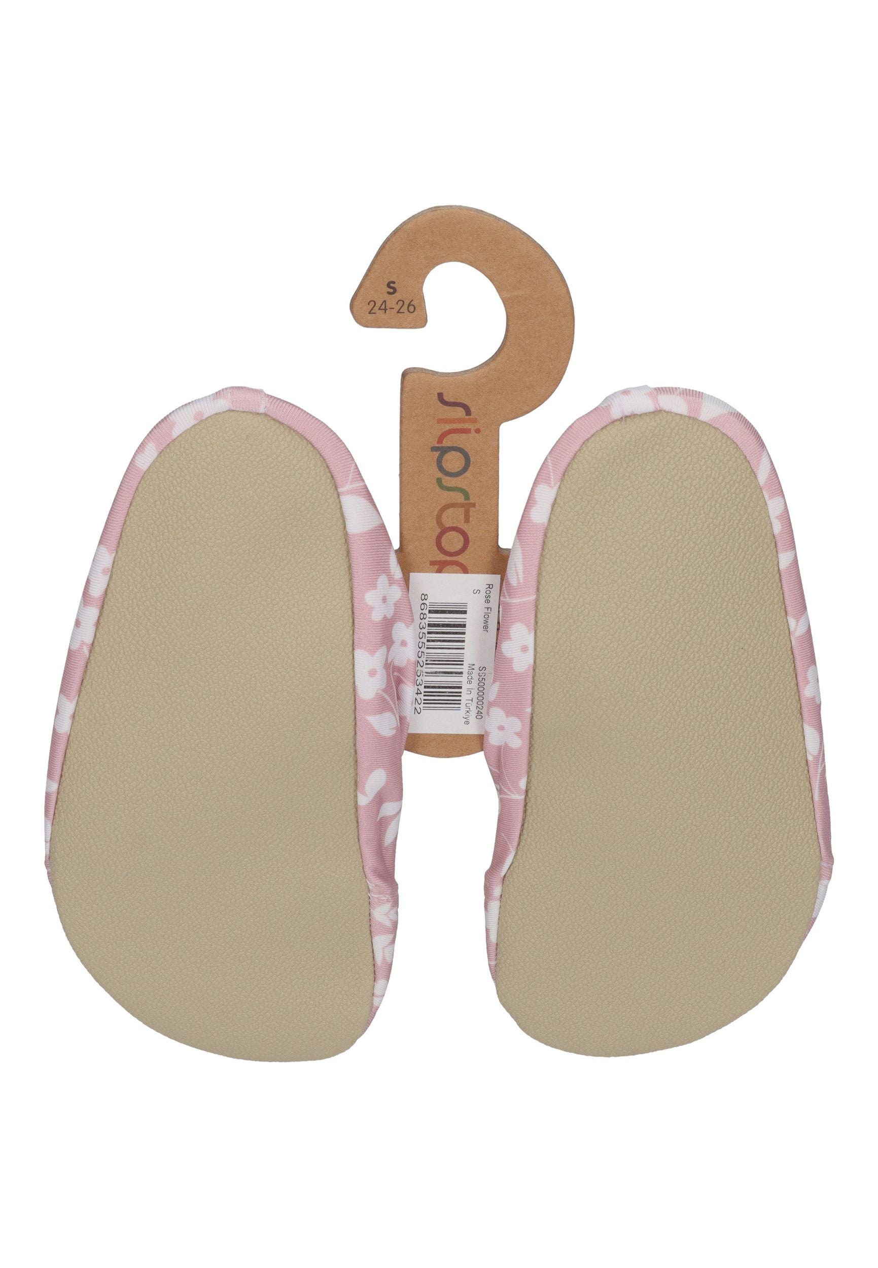SLIPSTOP Kinder Hausschuhe Badeschuhe ROSE FLOWER Blumen Altrosa