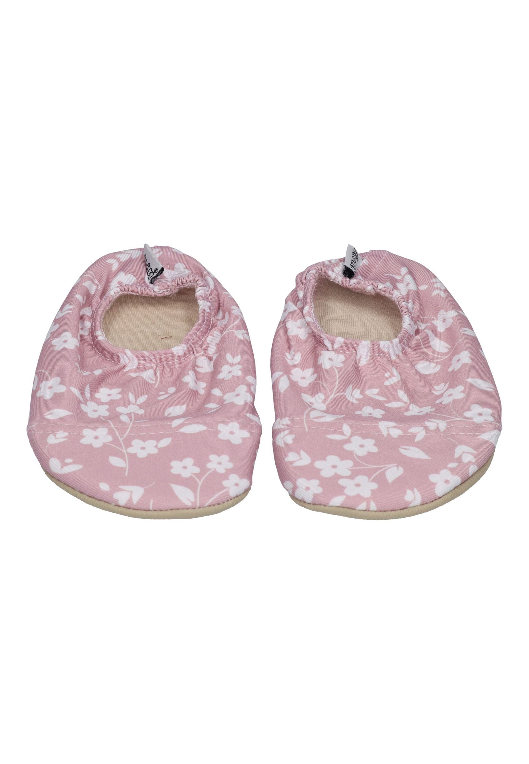 SLIPSTOP Kinder Hausschuhe Badeschuhe ROSE FLOWER Blumen Altrosa