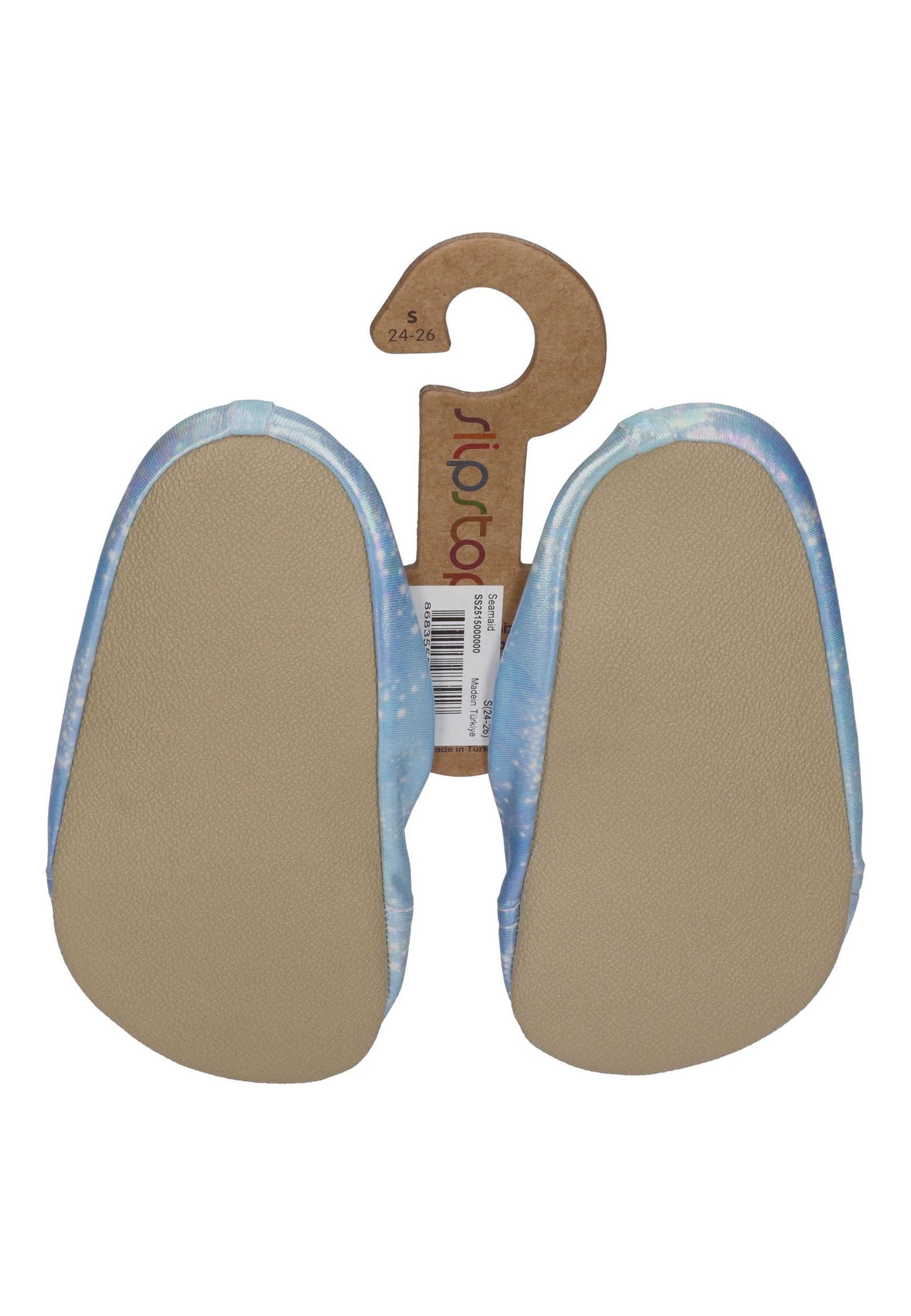 SLIPSTOP Kinder Hausschuhe Badeschuhe SEAMAID Meerjungfrau Blau-Lila