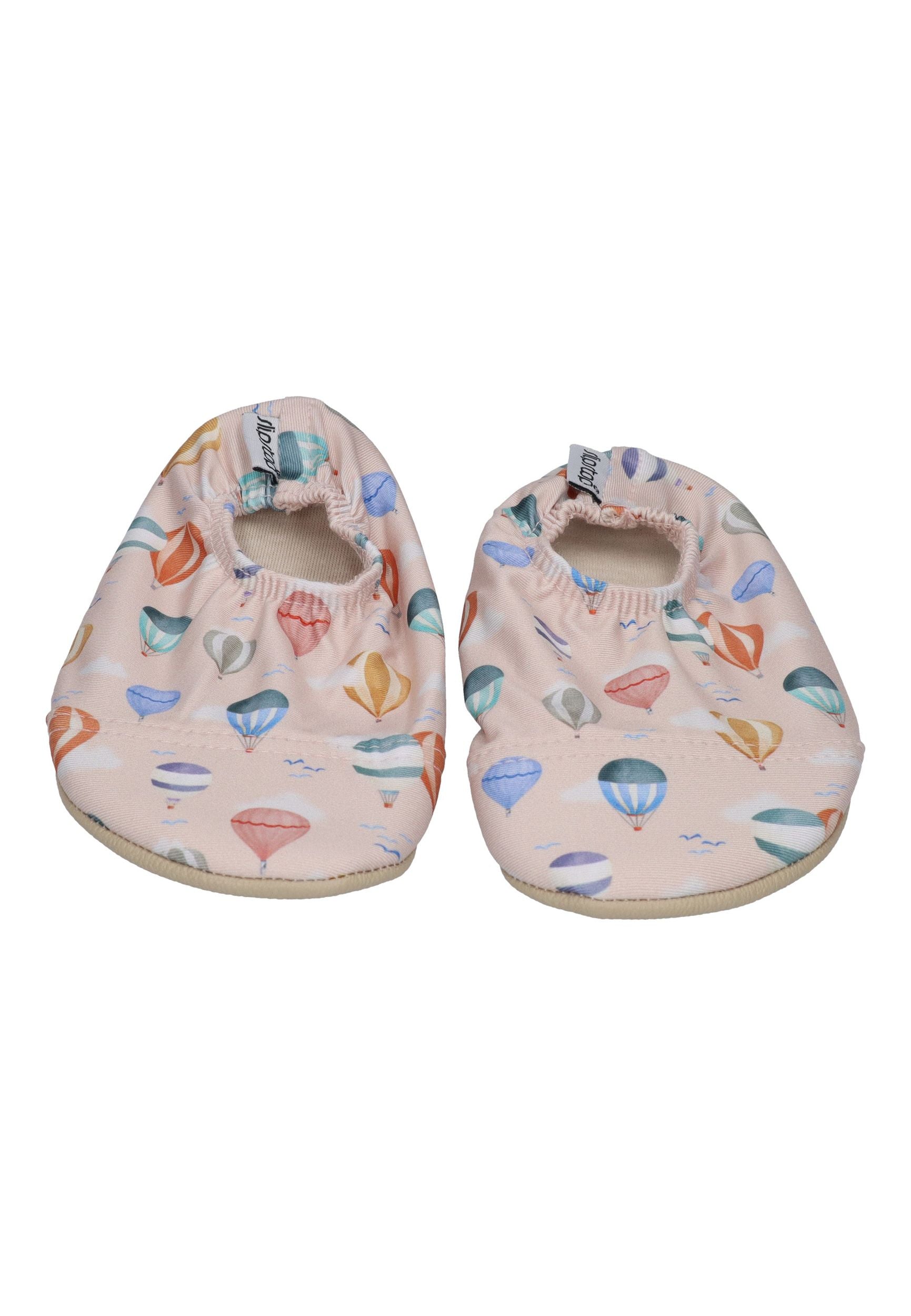 SLIPSTOP Kinder Hausschuhe Badeschuhe TWINKLE Heißluftballons beige