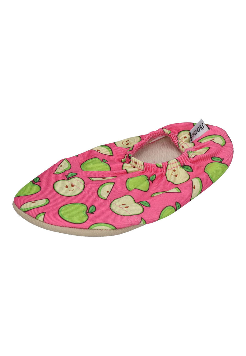 SLIPSTOP Kinder Hausschuhe Badeschuhe VERDE Äpfel pink