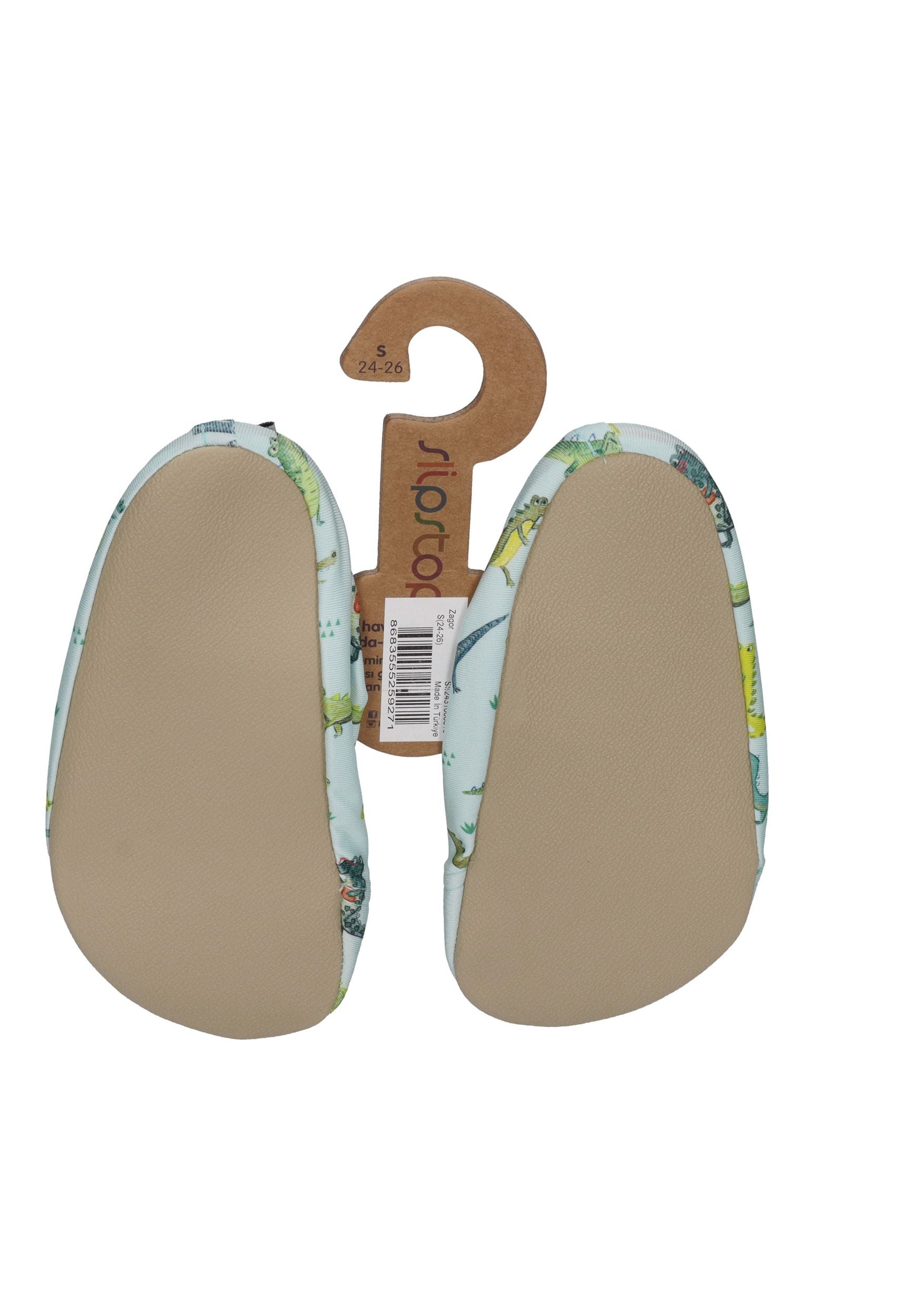 SLIPSTOP Kinder Hausschuhe Badeschuhe ZAGOR Krokodile mintgrün