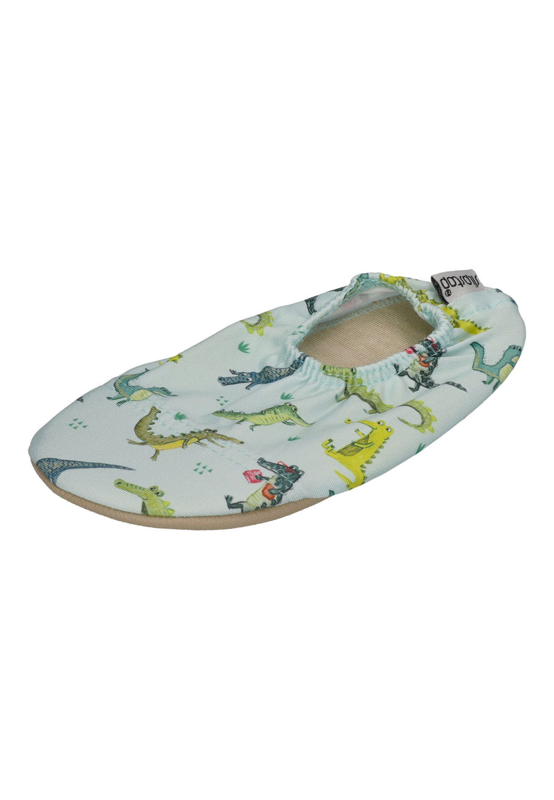 SLIPSTOP Kinder Hausschuhe Badeschuhe ZAGOR Krokodile mintgrün