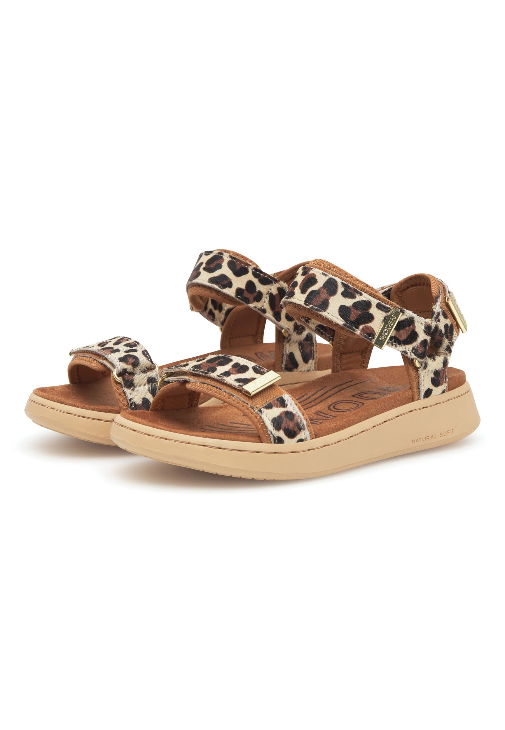 WODEN Damen Sandalen - LINE ANIMAL WL673 - leopard - von links