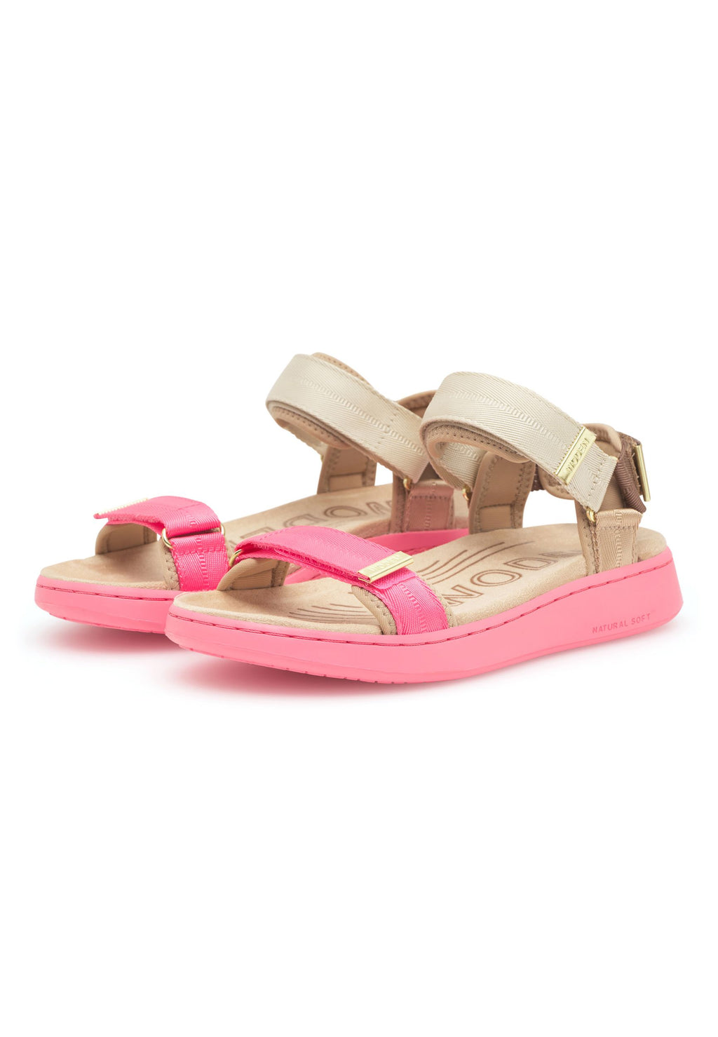 WODEN Damen Sandalen - LINE Tricolor WL689 - raspberry multi - von links