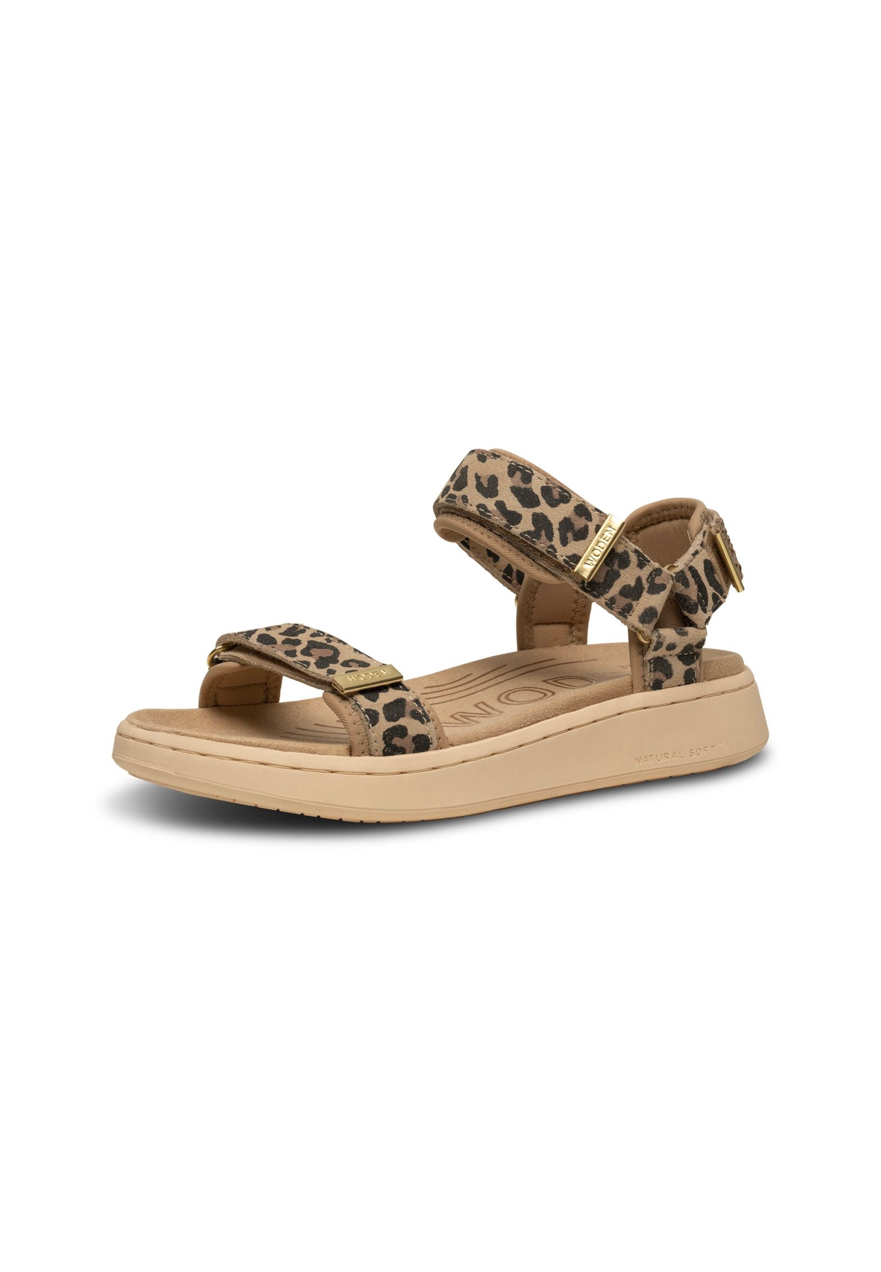WODEN Damen Sandalen - LINE SUEDE WL932 - leopard - von links