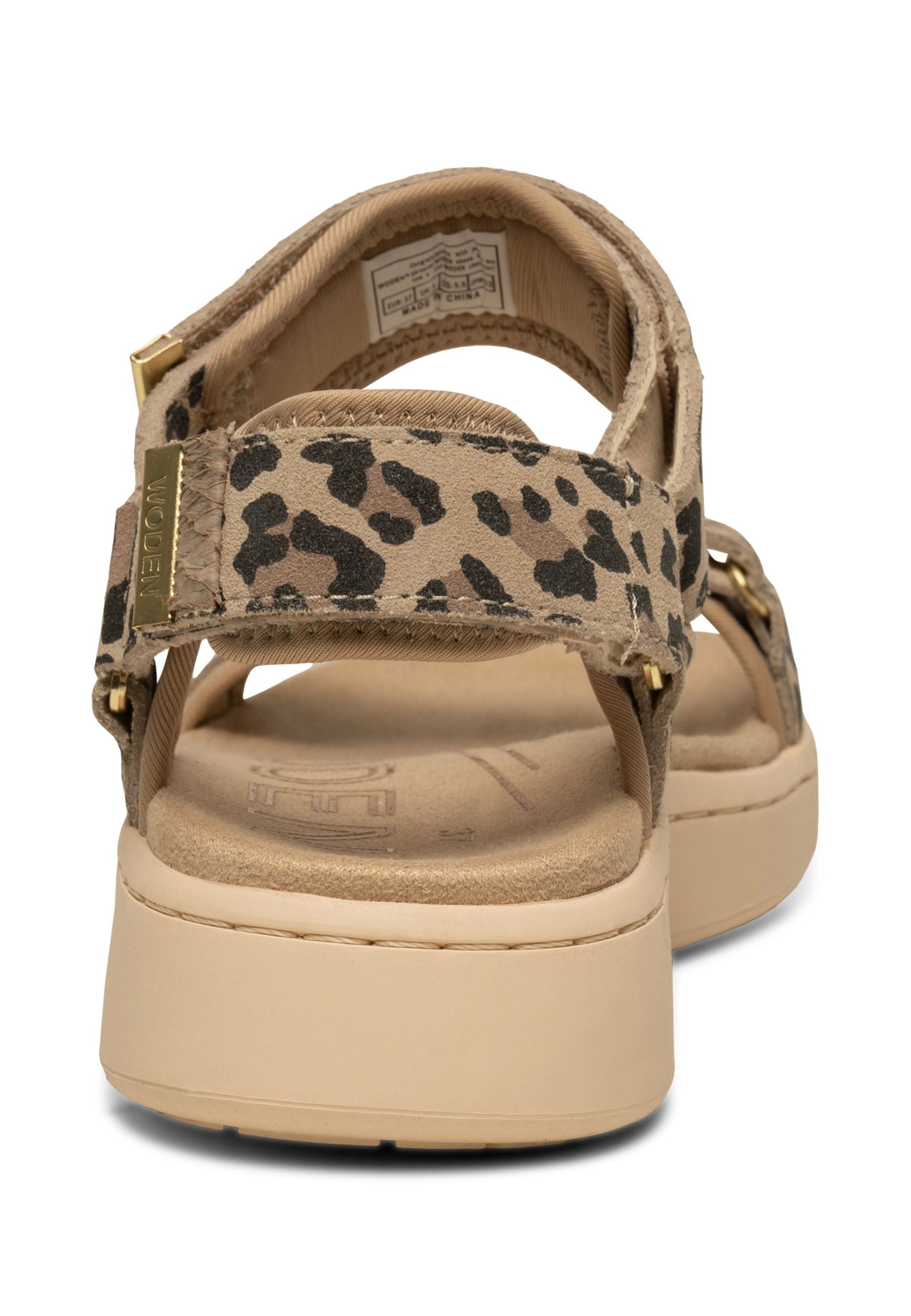 WODEN Damen Sandalen - LINE SUEDE WL932 - leopard - von vorn