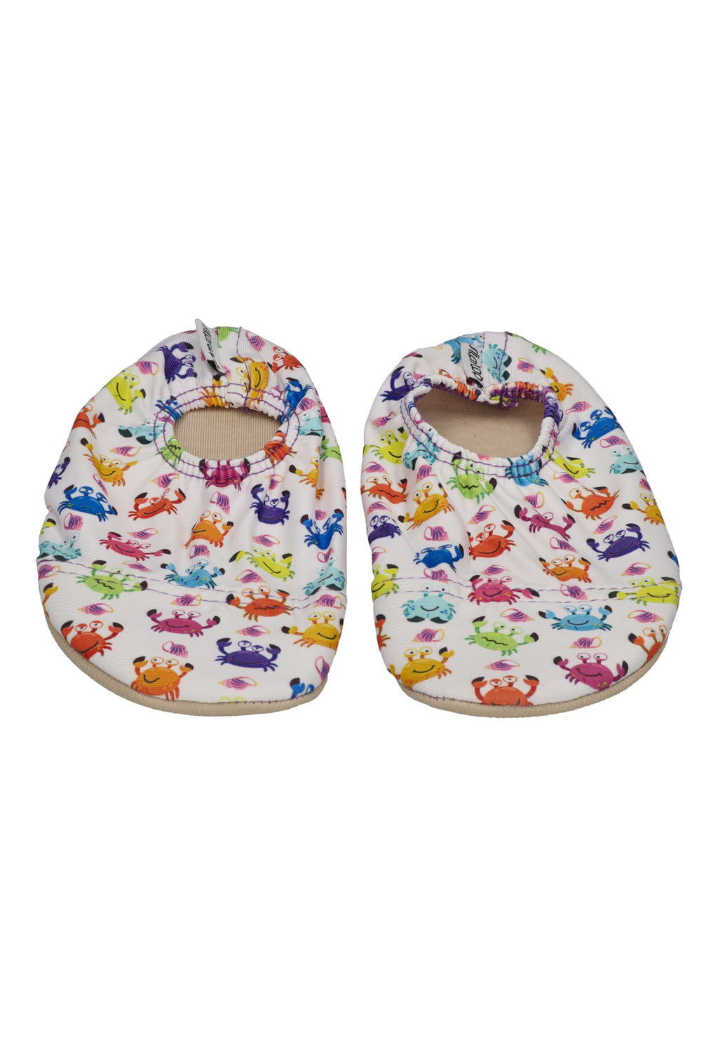 SLIPSTOP Hausschuhe Badeschuhe FUNNY CRABS weiß bunt