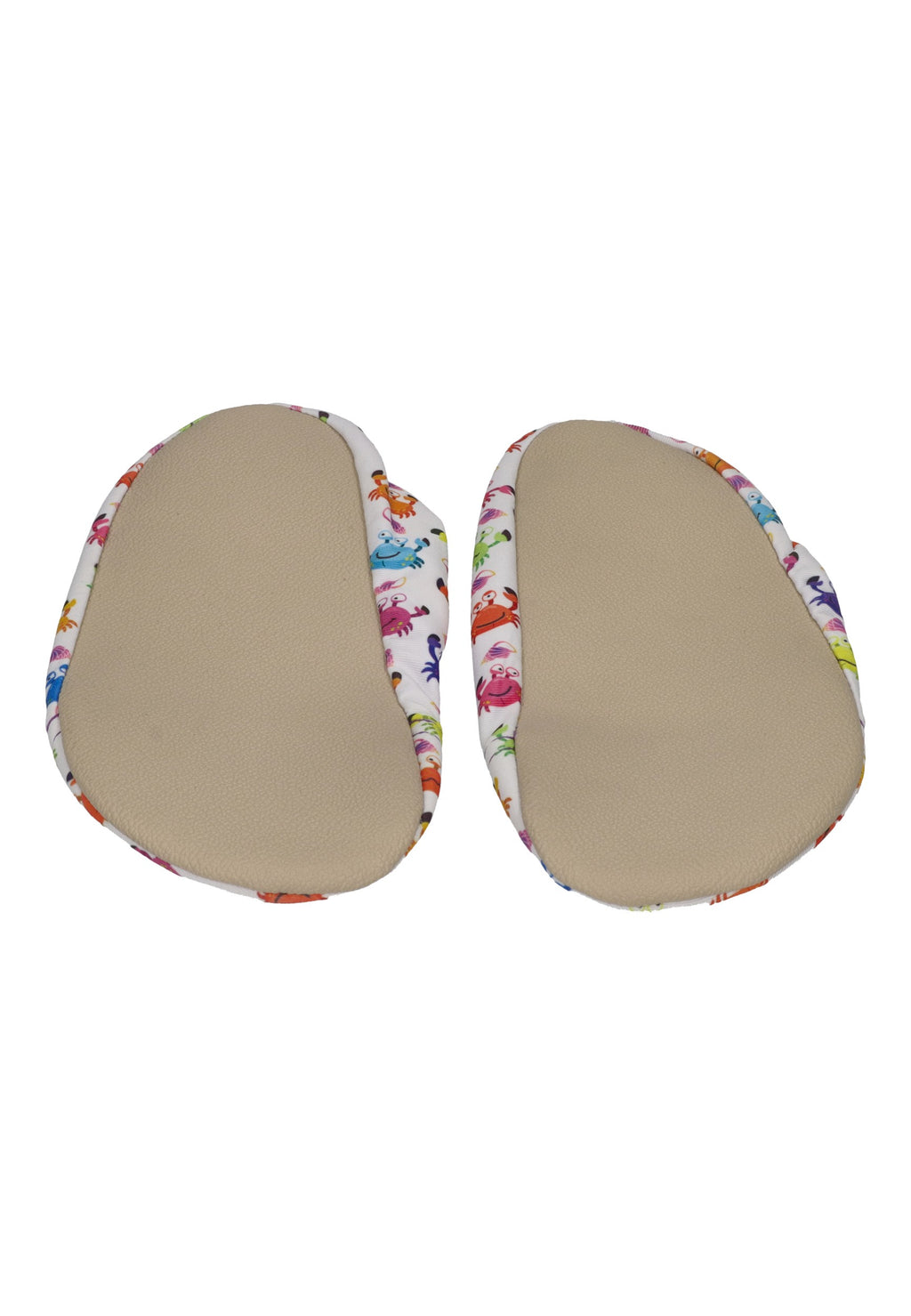 SLIPSTOP Hausschuhe Badeschuhe FUNNY CRABS weiß bunt