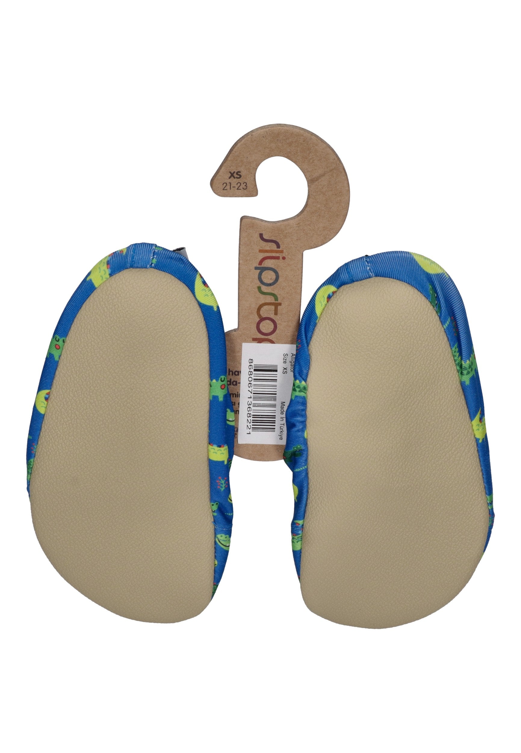 SLIPSTOP Kinder Hausschuhe Badeschuhe - ALLIGATOR blau