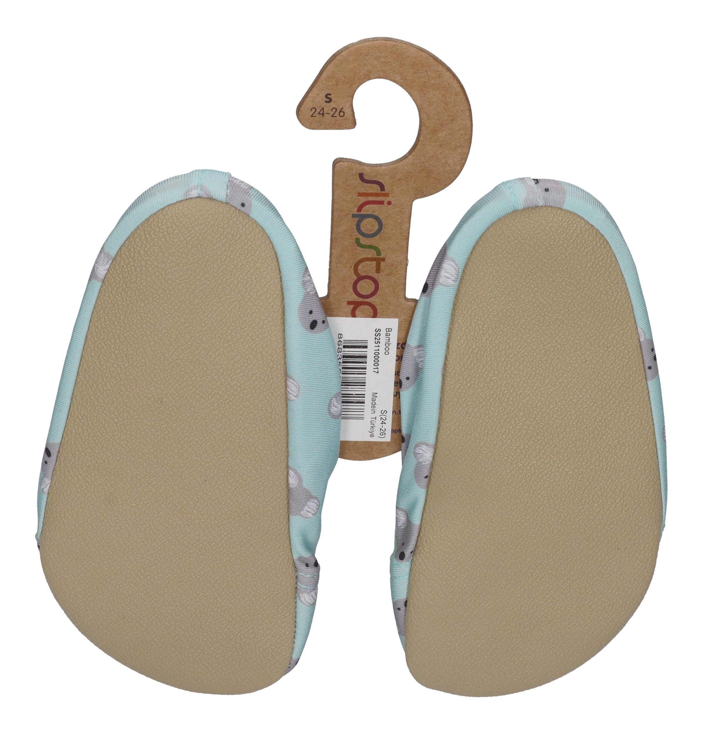 SLIPSTOP Kinder Hausschuhe Badeschuhe BAMBOO Koalas mintgrün