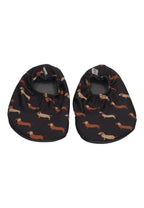SLIPSTOP Kinder Hausschuhe Badeschuhe Black Teckles Dackel schwarz