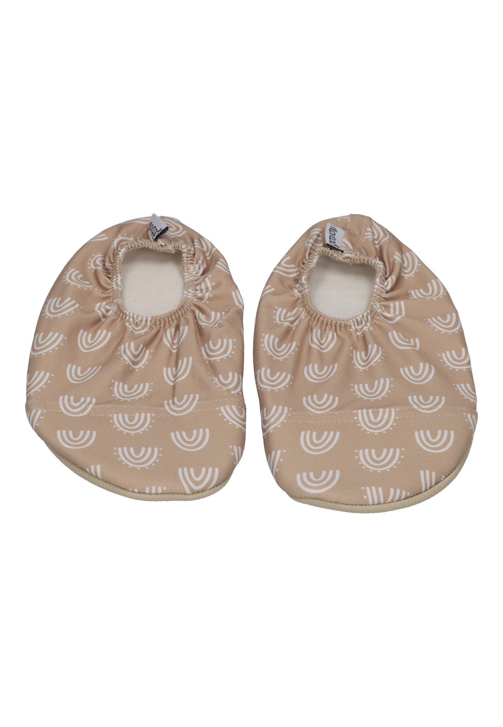 SLIPSTOP Kinder Hausschuhe Badeschuhe CARAMEL Regenbogen beige
