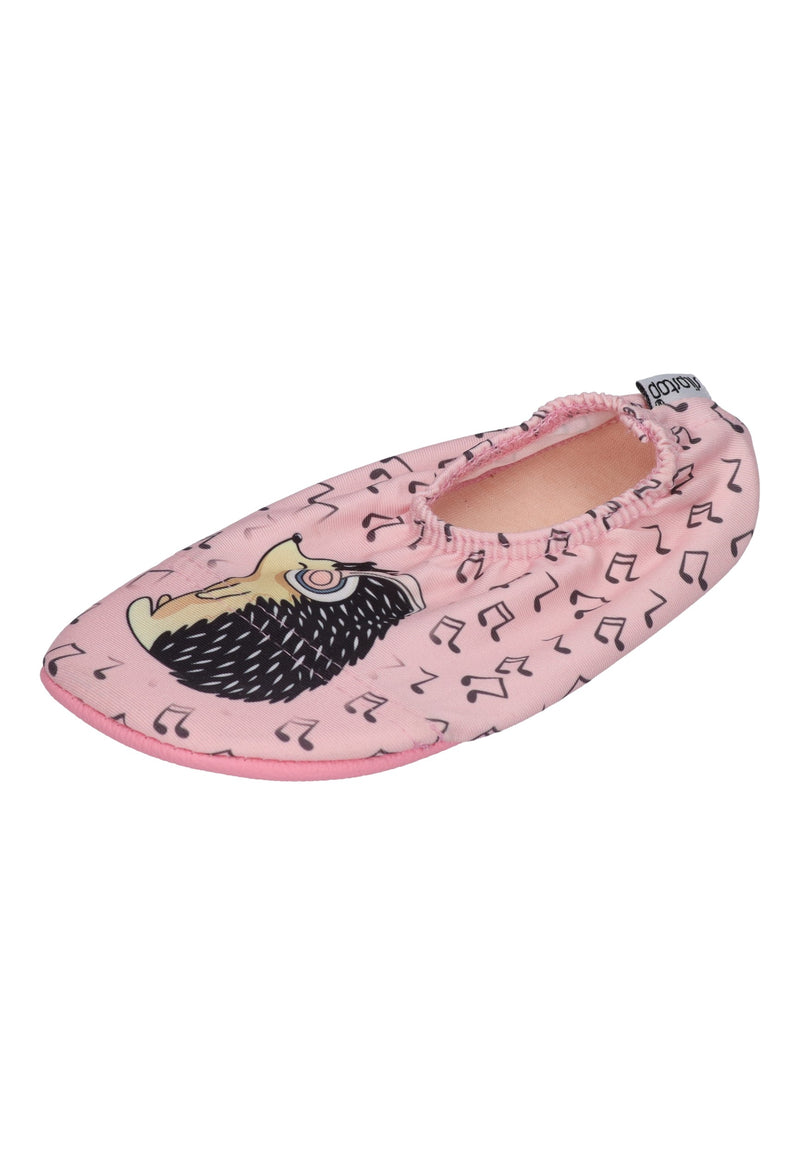 SLIPSTOP Kinder Hausschuhe Badeschuhe DJ Igel rosa