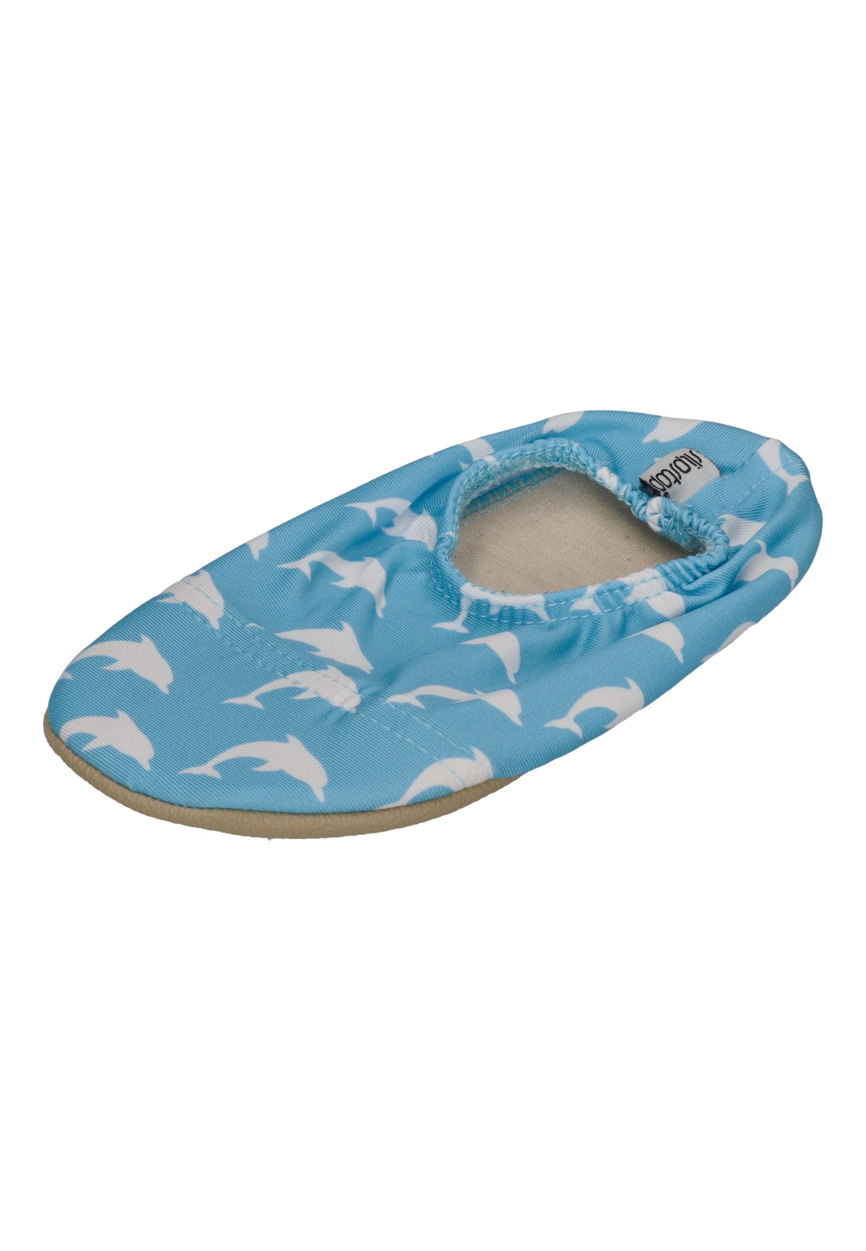 SLIPSTOP Kinder Hausschuhe Badeschuhe DORADO Delfine Hellblau