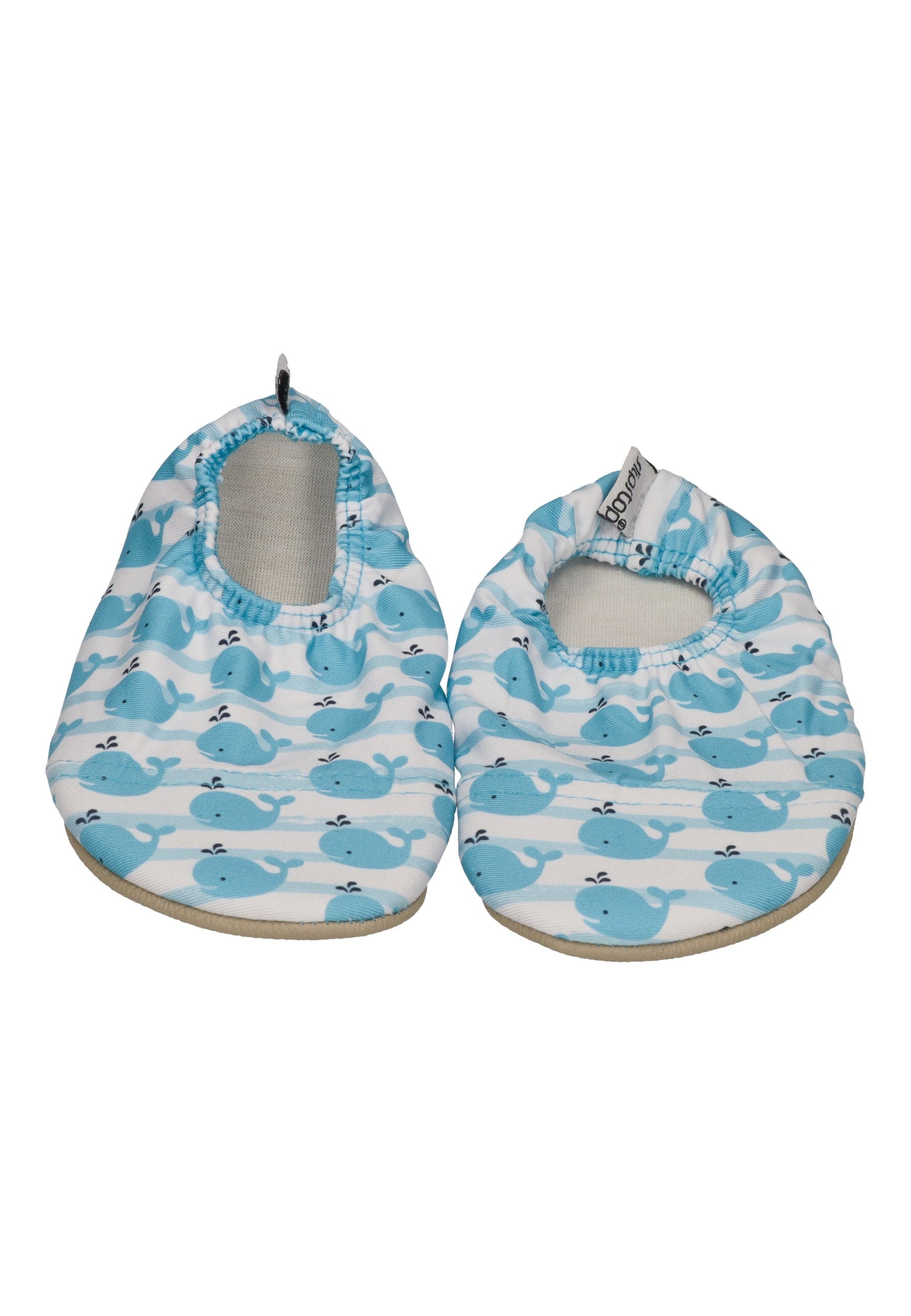 SLIPSTOP Kinder Hausschuhe Badeschuhe DORIS Wal white blue